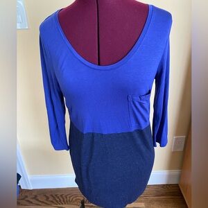 BODEN UK Colorblock top Bue & Dark Blue, WL702 size 4, New without Tag